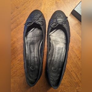 Chanel quilted black ballerina flats size 39 EU or 8.5 US